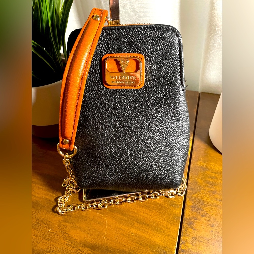 Valentina Black and Orange Crossbody Bag